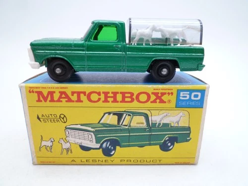 VINTAGE MATCHBOX LESNEY No.50c FORD KENNEL TRUCK IN ORIGINAL BOX 1969