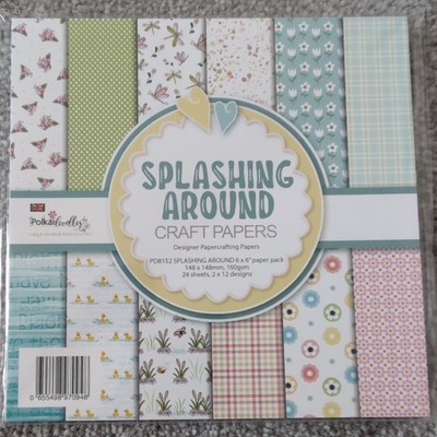 Polkadoodles Splashing Around 6x6'' Designerpapier Pack.  24 Blatt. NEU