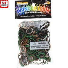 Rubber Bands W/ C-Clips Loom Crafting 600 Latex Free Synthetic Rubber Bands New