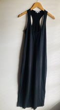 Calme 100% Cotton Jersey Knit Maxi Tank Dress Sleeveless Black S