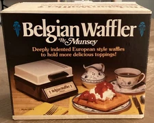 Belgian Waffler by Munsey Waffle Iron Maker Model BW-2 Non-Stick 500W