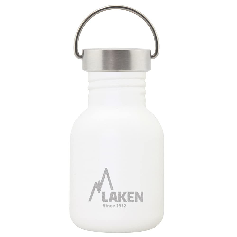 Gourde inox Basic 350ml blanche pour le bureau et le sport