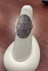 Vintage Artisan Silver Ring Modernist Oval Statement  Art Geometric Ring, Sz 6.5