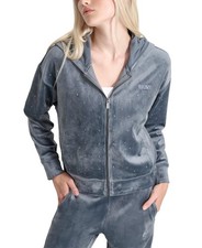 DKNY Sport Rhinestone Embellished Hoodie Women's XS Turbulence Full Zip Closure