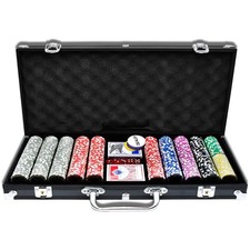 Pokerkoffer 500 Chips Aluminium Case Blackjack Poker Zubehör Kartenspiele Würfel