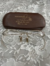 ANTIQUE Shuron 1/10 12K GOLD Filled Wire Semi Rimless Eyeglasses With Case