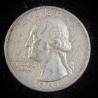 90% Silver 1961 Washington Quarter  - F27U