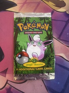 1999 Pokemon Jungle Unlimited Empty Booster Pack Wrapper Wigglytuff Art