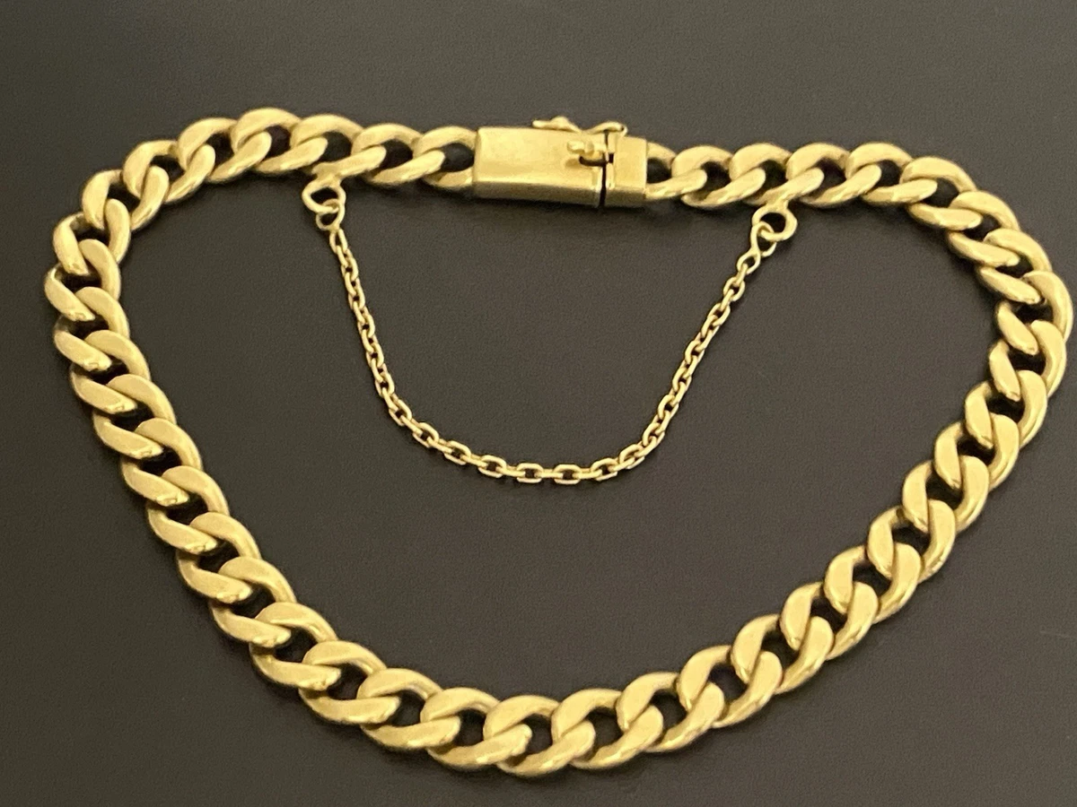 Bracelet Chaîne Tank Maille Gourmette Vintage - Plaqué Or 18K 750 - Style Art Déco