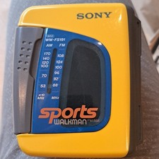 Sony Sports Walkman WM-FS191 Yellow Portable Cassette Player AM/FM Radio