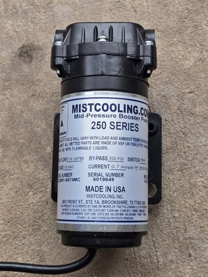 #ad Mistcooling 250 Series Mid Pressure Booster Pump 115 VAC By Pass 200 PSI $150.00