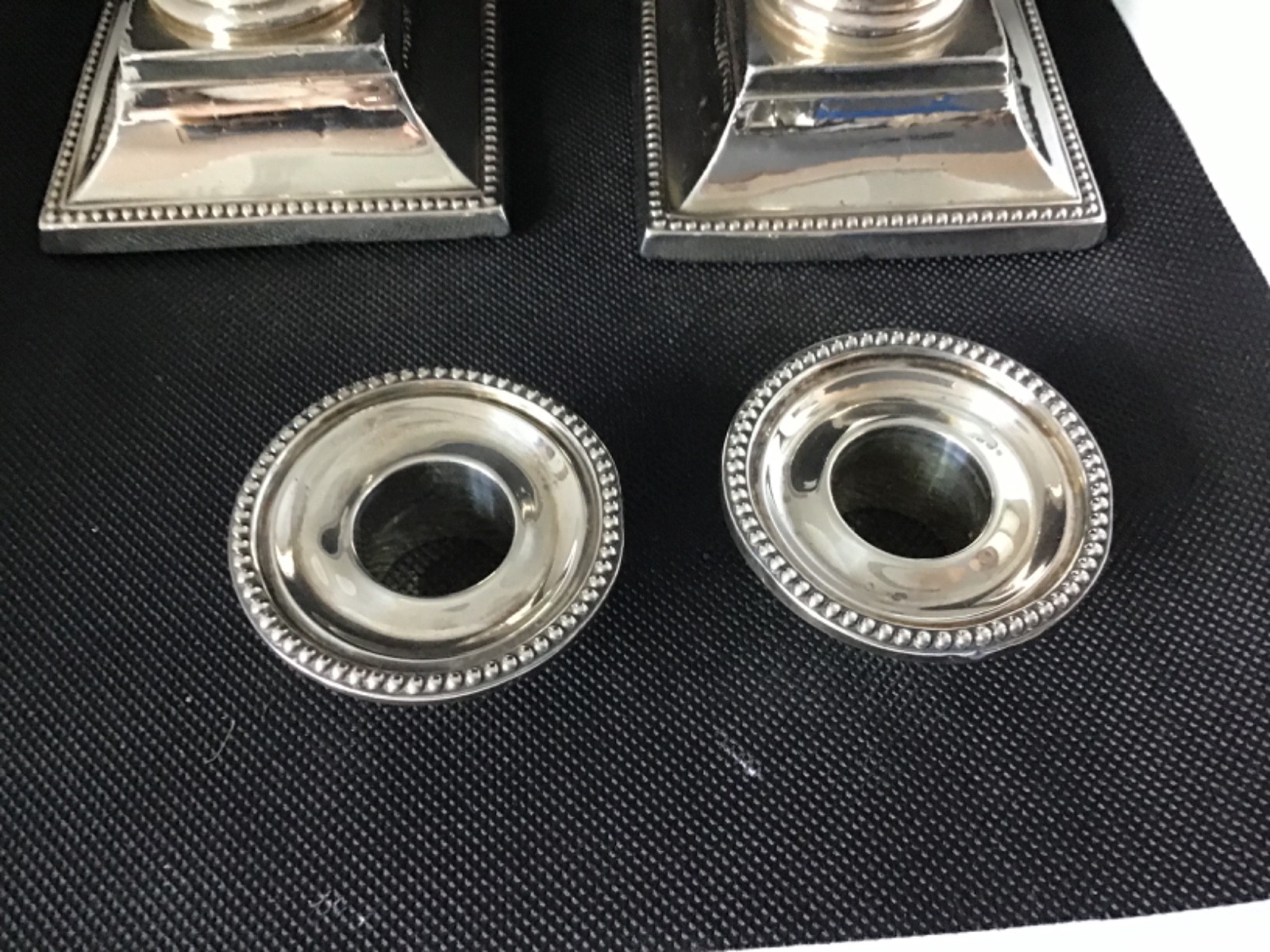 sterling silver corinthian candlesticks George Howson, Sheffield 1898 600g gross