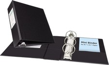 Mini 3 Ring Binder, 5.5" X 8.5", 2" round Rings, 375-Sheet Capacity, 2.8 Inch Wi