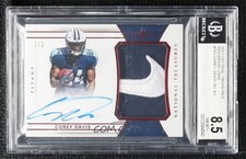 2017 National Treasures Red Brand Logo 2/2 Corey Davis BGS 8.5 Patch Auto 6lr