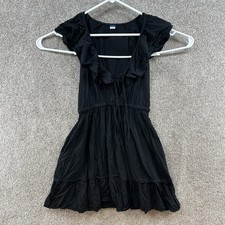 Old Navy Women's Dress Size XS Black Short Sleeve Ruffle Pullover Pockets