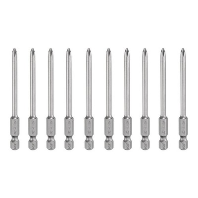 10pcs Phillips PH1 1/4'' Hexagon Screwdriver Tip for Magnetic 80mm