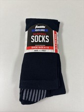 Franklin Boys Youth Large Black Baseball Socks Size 6-10 NEW