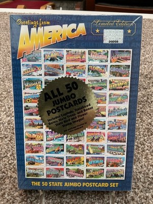 2002 Greetings From America 50 States Jumbo Postcard Set USPS