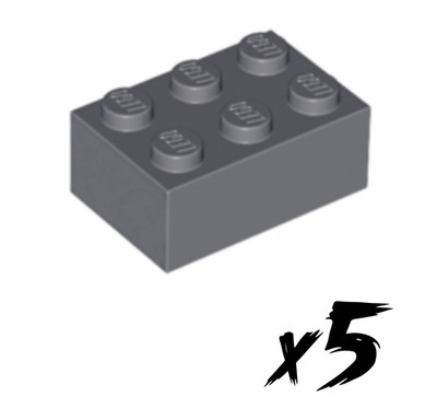 5x LEGO 3002   2x3 Brick   Stein   dunkelgrau   Dark Bluish Gray