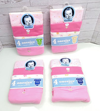 NOS Gerber Baby Girls Onesies 4 Pack NEW Bodysuits Various Sizes Flowers Dots