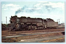 POSTCARD Wabash 2911 Northern Type Locomotive at Brooklyn Illinois
