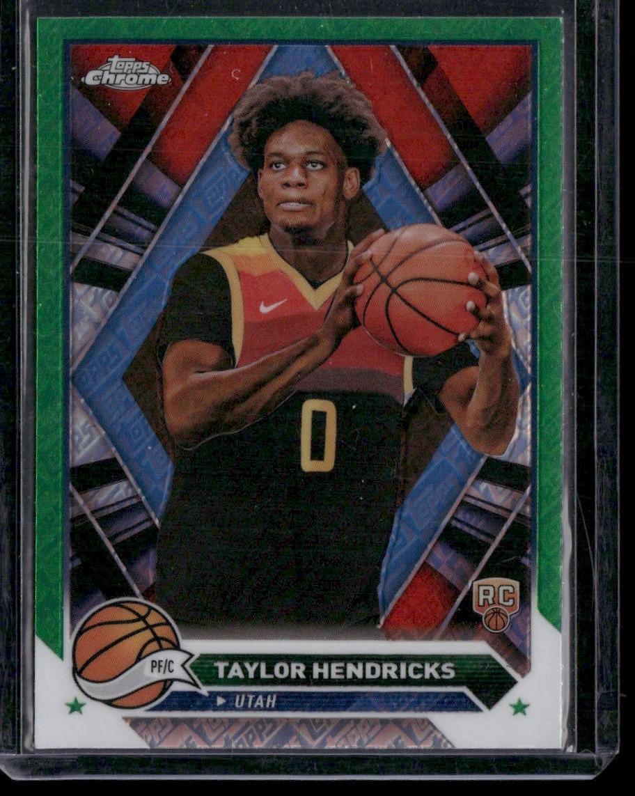 2023-24 Topps Chrome #147 Taylor Hendricks Green Logo Refractors