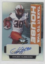 2021 Leaf Valiant Take it to the House Platinum Blue 6/20 Chuba Hubbard Auto qf8