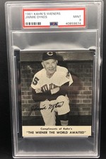 1961 KAHN'S WIENERS #10 JIMMIE DYKES INDIANS SET BREAK PSA 9 MINT LOW POP 2