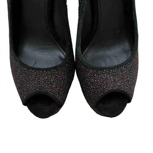 B Brian Atwood Bambola Fuschia Sparkle Peep toe Sz 6.5 - Picture 4 of 10