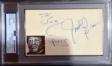 JAMES BROWN SIGNED AUTOGRAPHED INDEX CARD ENCAPSULATED GOT YOU FEEL GOOD PSA A