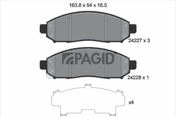 Pagid Bremsbelagsatz Scheibenbremse T1522N FüR Nissan Navara NP300 D40 3 R51 Dci-image