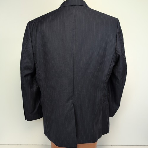 Jos A Bank Signature Gold Navy Blue Pinstripe Suit 46R Pleated Pants 40x28 - Picture 4 of 8