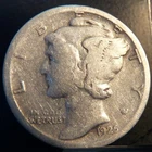 1925 S Mercury Dime circulated 90% Silver Good