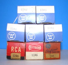 12A6 NOS lot 8 radio audio metal amplifier electron vacuum tubes valves 12A6GT
