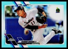 2021 Topps Chrome NPB #13 Yasunobu Okugawa Aqua Refractor #/199