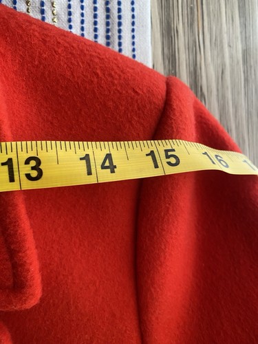 J. Crew Pea Mantel Damen rot 100 % Wolle Nello Gori Goldknopf klassisch Größe 4 - Bild 13 von 13