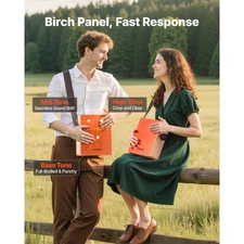 VEVOR Cajon Box Drum Wood Percussion Instrument with Guitar Strings Travel Bag S