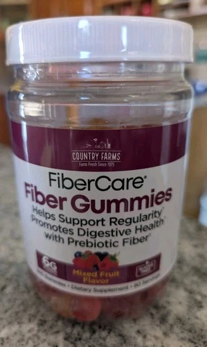 Country Farms Fiber Care 240 Prebiotic Fiber Gummies Mixed Fruit EXP  01/2028