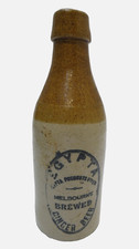 VINTAGE EGYPTA MELBOURNE STONEWARE POTTERY RARE GINGER BEER BOTTLE