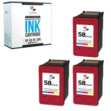 3PK Compatible CMYi 58 Photo Color Ink Cartridge for HP PhotoSmart 130 2410 7150