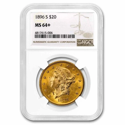 1896-S $20 Liberty Gold Double Eagle MS-64+ NGC