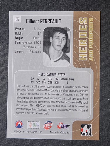 05-06 In The Game Gilbert Perreault Heroes & Prospects 🚨🚨🚨 Buffalo Sabres - Picture 2 of 2