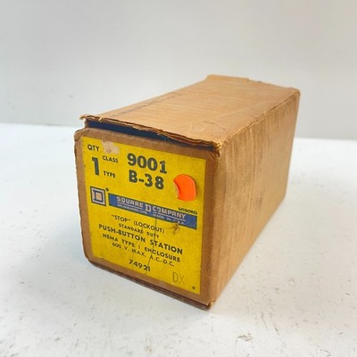 SQUARE D 9001 B-38 Stop (Lockout) Push Button Station 600 V Max AC DC