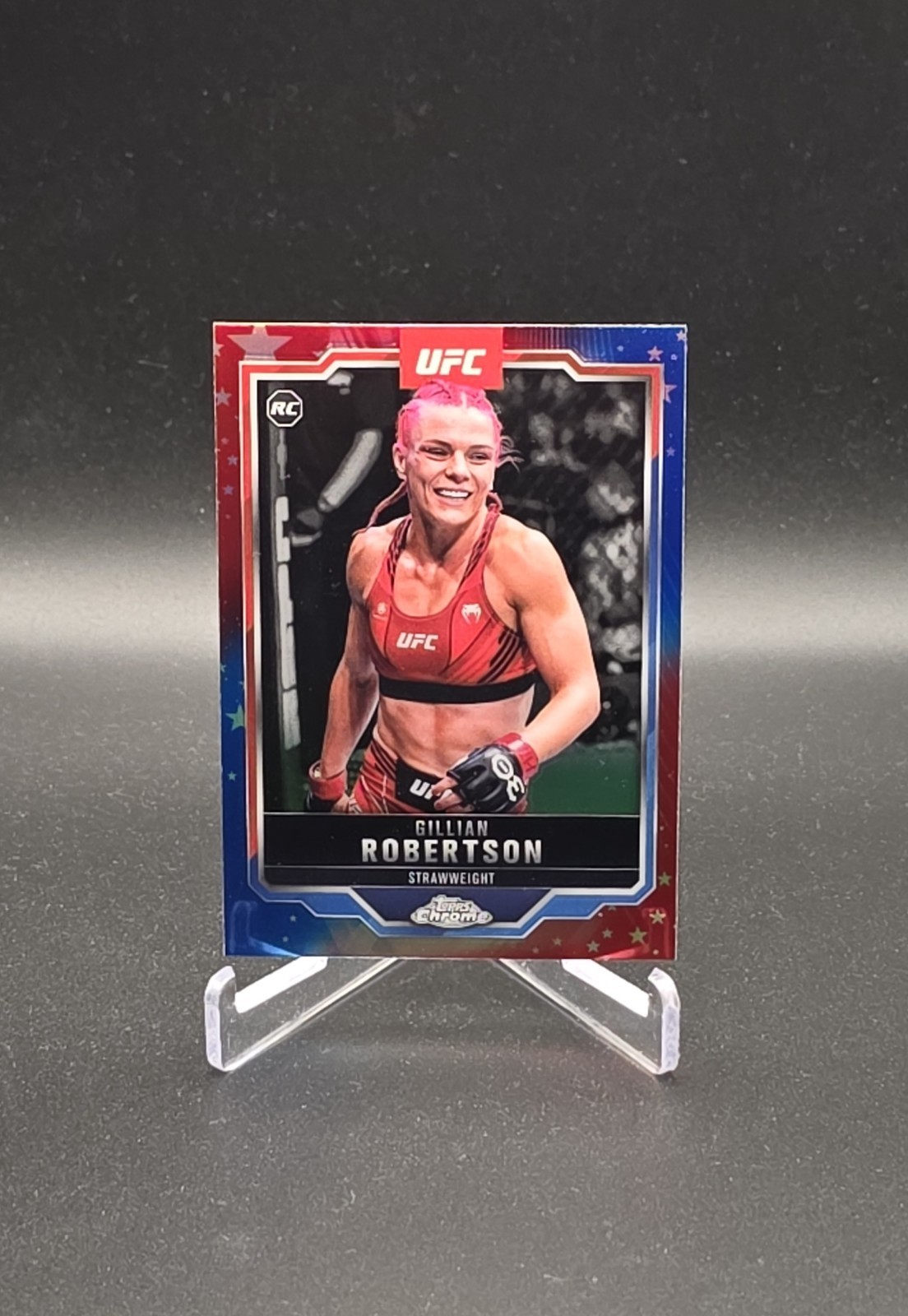 2025 Topps Chrome UFC - Gillian Robertson #158 Red & Blue Refractor
