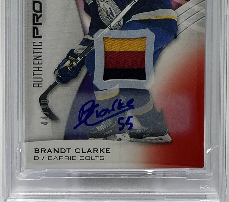 Brandt Clarke Rookie Auto PSA 8/10 -2019 Upper Deck SP Game Used Red w/Relic /90 - Image 3 of 4