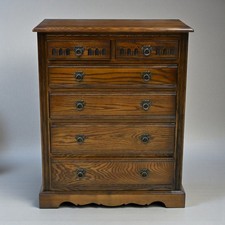 Old Charm Chest Of Drawers 4 Long 2 Short Light Oak Finish FREE UK Delivery*