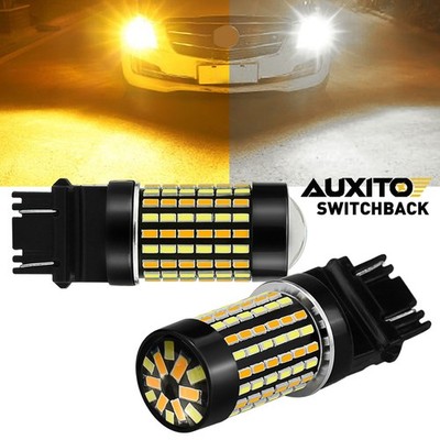 2x 60w LED Turn Signal Light Bulbs White Amber Switchback Parking 3157 4057 4157