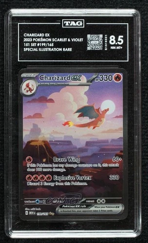 Charizard ex Special Illustration Rare Pokemon Scarlet & Violet 151 MEW TAG 8.5