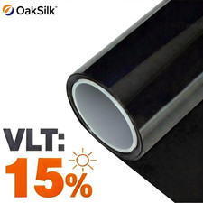20x100ft Window Tint Roll 15 Vlt Dark Black 2-ply Privacy Heat Reject Oaksilk 20x100ft Window Tint Roll 15 Vlt Dark Black 2-ply Privacy Heat Reject Oaksilk
