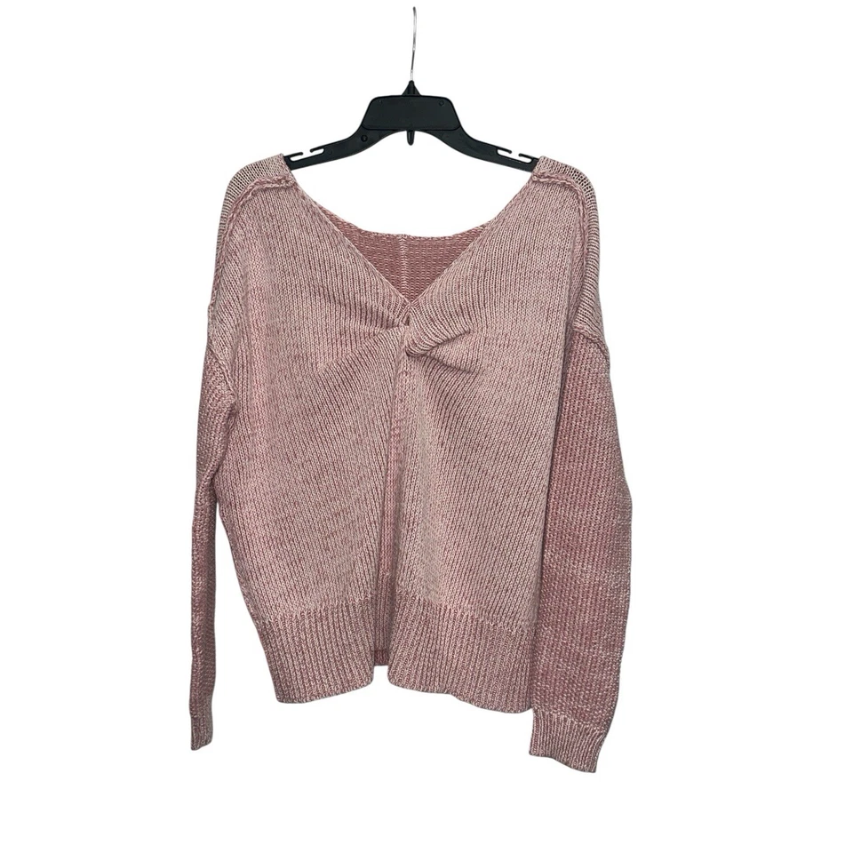 Rebecca Minkoff Reversible Twist Sweater Size Large Blush Pink Knit - Image 2 of 4